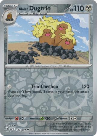 Pokemon Scarlet & Violet Surging Sparks Alolan Dugtrio Card Reverse