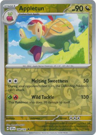 Pokemon Scarlet & Violet Surging Sparks Appletun Card reverse