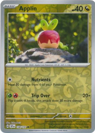 Pokemon Scarlet & Violet Surging Sparks Applin Card reverse