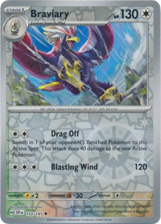 Pokemon Scarlet & Violet Surging Sparks Braviary Card reverse