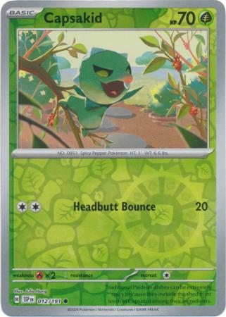 Pokemon Scarlet & Violet Surging Sparks Capsakid Card Reverse