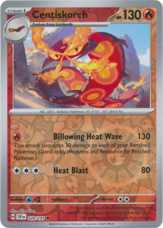 Pokemon Scarlet & Violet Surging Sparks Centiskorch Card Reverse