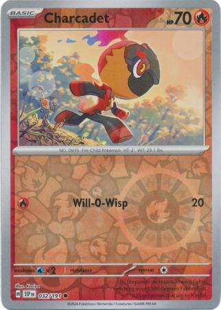 Pokemon Scarlet & Violet Surging Sparks Charcadet Card (#032) reverse