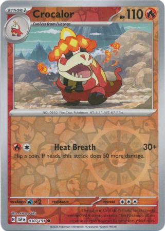 Pokemon Scarlet & Violet Surging Sparks Crocalor Card Reverse