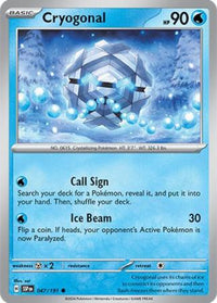 Pokemon Scarlet & Violet Surging Sparks Cryogonal Card