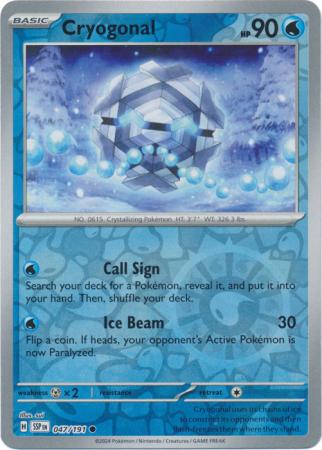 Pokemon Scarlet & Violet Surging Sparks Cryogonal Card reverse