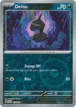 Pokemon Scarlet & Violet Surging Sparks Deino Card reverse