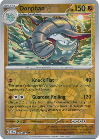 Pokemon Scarlet & Violet Surging Sparks Donphan Card Reverse