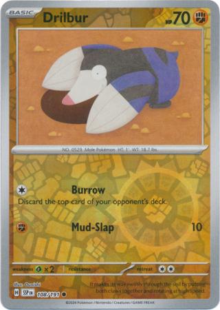 Pokemon Scarlet & Violet Surging Sparks Drilbur Card reverse