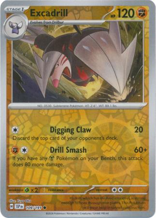 Pokemon Scarlet & Violet Surging Sparks Excadrill Card reverse