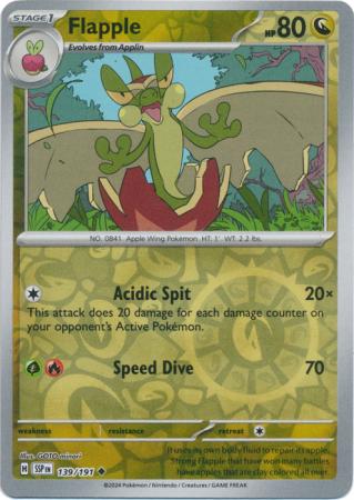 Pokemon Scarlet & Violet Surging Sparks Flapple Card reverse