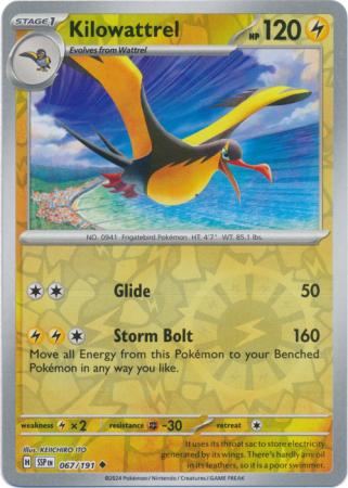 Pokemon Scarlet & Violet Surging Sparks Kilowattrel Card reverse