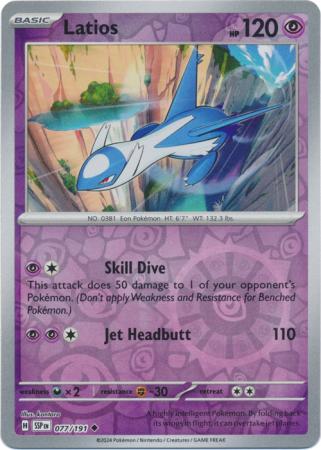 Pokemon Scarlet & Violet Surging Sparks Latios Card reverse