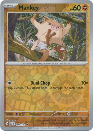 Pokemon Scarlet & Violet Surging Sparks Mankey Card reverse