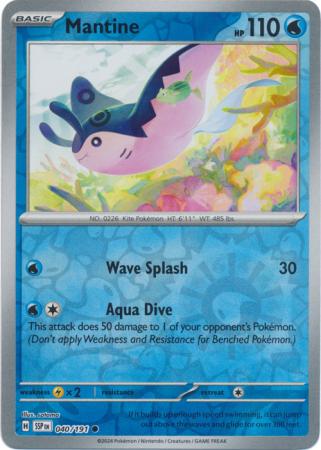 Pokemon Scarlet & Violet Surging Sparks Mantine Card reverse