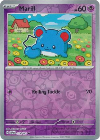 Pokemon Scarlet & Violet Surging Sparks Marill Card reverse