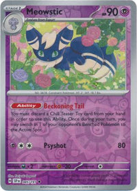 Pokemon Scarlet & Violet Surging Sparks Meowstic Card reverse