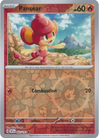 Pokemon Scarlet & Violet Surging Sparks Pansear Card Reverse