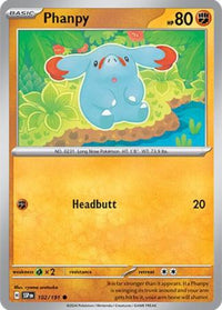 Pokemon Scarlet & Violet Surging Sparks Phanpy Card