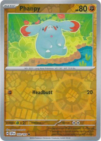 Pokemon Scarlet & Violet Surging Sparks Phanpy Card reverse