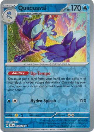 Pokemon Scarlet & Violet Surging Sparks Quaquaval Card reverse