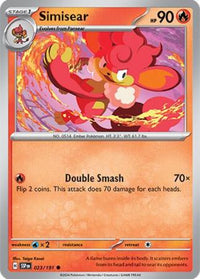 Pokemon Scarlet & Violet Surging Sparks Simisear Card