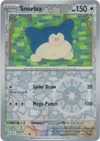 Pokemon Scarlet & Violet Surging Sparks Snorlax Card Reverse