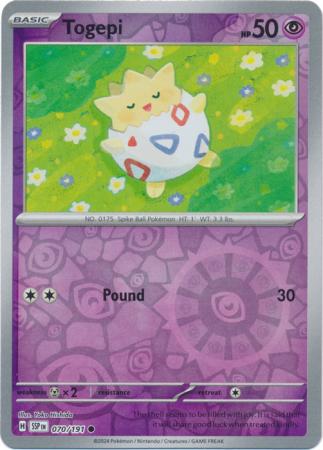 Pokemon Scarlet & Violet Surging Sparks Togepi Card reverse