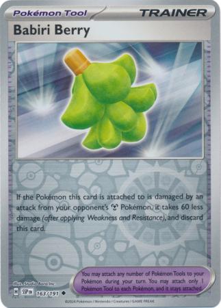 Pokemon Scarlet & Violet Surging Sparks Trainer Babiri Berry Card reverse