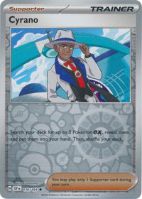 Pokemon Scarlet & Violet Surging Sparks Trainer Cyrano Card reverse