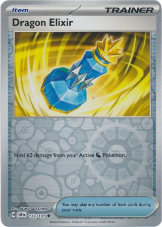 Pokemon Scarlet & Violet Surging Sparks Trainer Dragon Elixir Card reverse