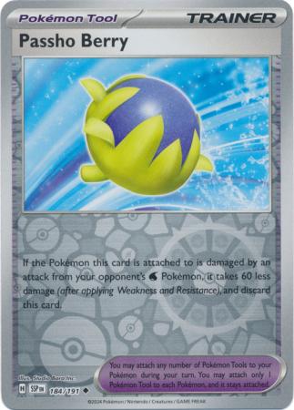 Pokemon Scarlet & Violet Surging Sparks Trainer Passho Berry Card reverse