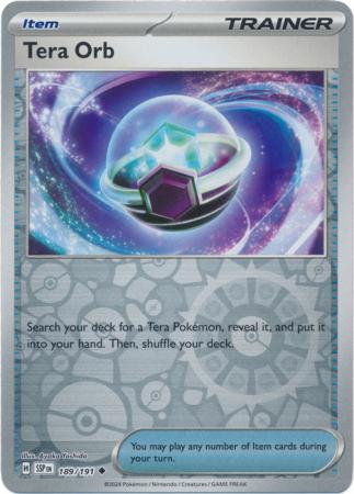 Pokemon Scarlet & Violet Surging Sparks Trainer Tera Orb Card reverse