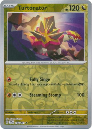 Pokemon Scarlet & Violet Surging Sparks Turtonator Card Reverse