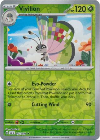 Pokemon Scarlet & Violet Surging Sparks Vivillon Card Reverse