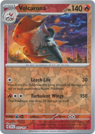 Pokemon Scarlet & Violet Surging Sparks Volcarona Card Reverse