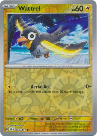 Pokemon Scarlet & Violet Surging Sparks Wattrel Card reverse