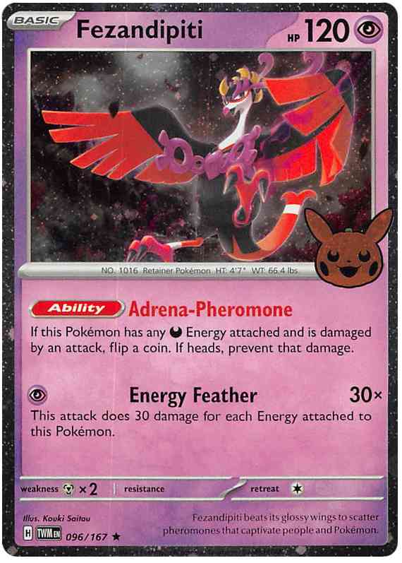 Pokemon Scarlet & Violet Twilight Masquerade Trick or Trade 2024 Fezandipiti Card