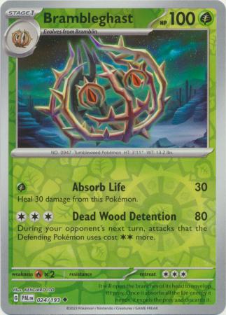  Pokemon Scarlet & Violet Paldea Evolved Brambleghast Reverse Holo Card