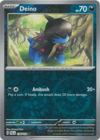 Pokemon Scarlet & Violet Paldea Evolved Deino Card Reverse Holo