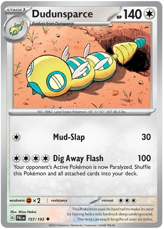 Pokemon Scarlet & Violet Paldea Evolved Dudunsparce Card