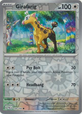 Pokemon Scarlet & Violet Paldea Evolved Girafarig Card Reverse Holo