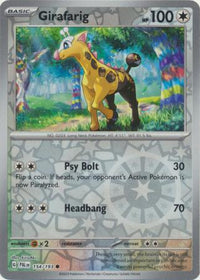 Pokemon Scarlet & Violet Paldea Evolved Girafarig Card Reverse Holo