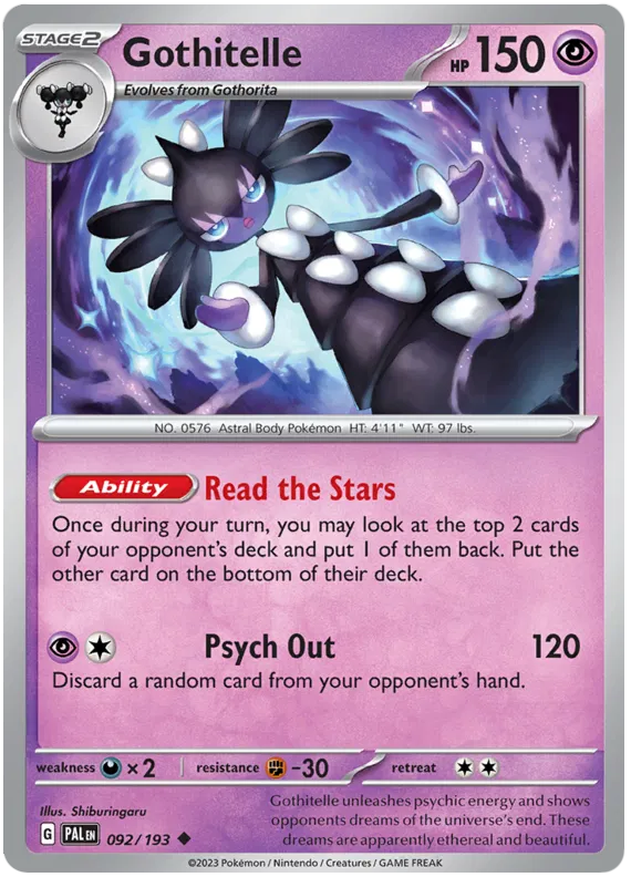 Pokemon Scarlet & Violet Paldea Evolved Gothitelle Card