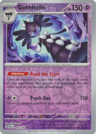 Pokemon Scarlet & Violet Paldea Evolved Gothitelle Card Reverse Holo