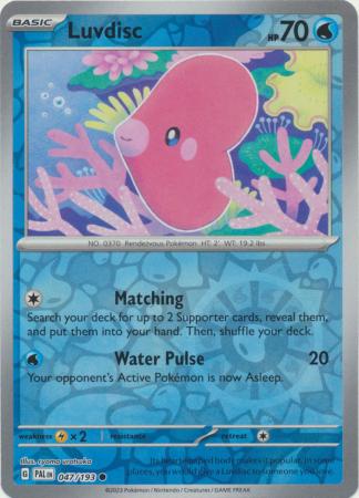 Pokemon Scarlet & Violet Paldea Evolved Luvdisc Reverse Holo Card