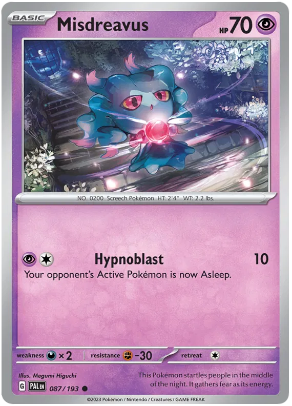 Pokemon Scarlet & Violet Paldea Evolved Misdreavus Card