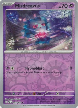 Pokemon Scarlet & Violet Paldea Evolved Misdreavus Card Reverse Holo