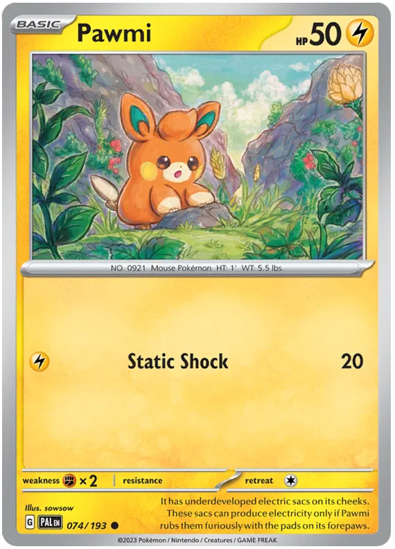 Pokemon Scarlet & Violet Paldea Evolved Pawmi Card