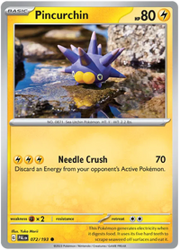 Pokemon Scarlet & Violet Paldea Evolved Pincurchin Card